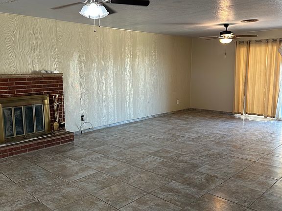 Living room with fireplace.