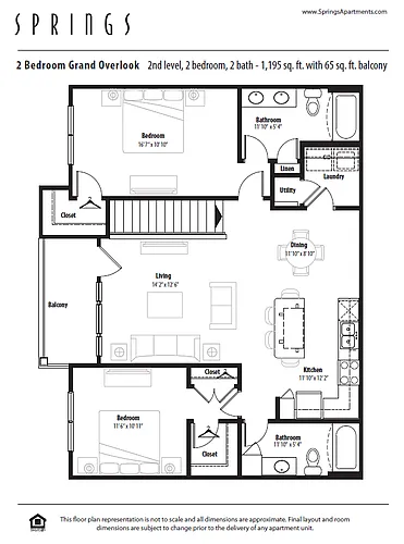 Floor plan 2 BR Grand Overlook Garage