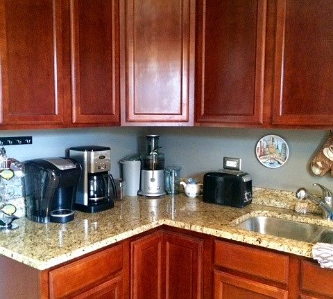 Ample counter and cabinet space.