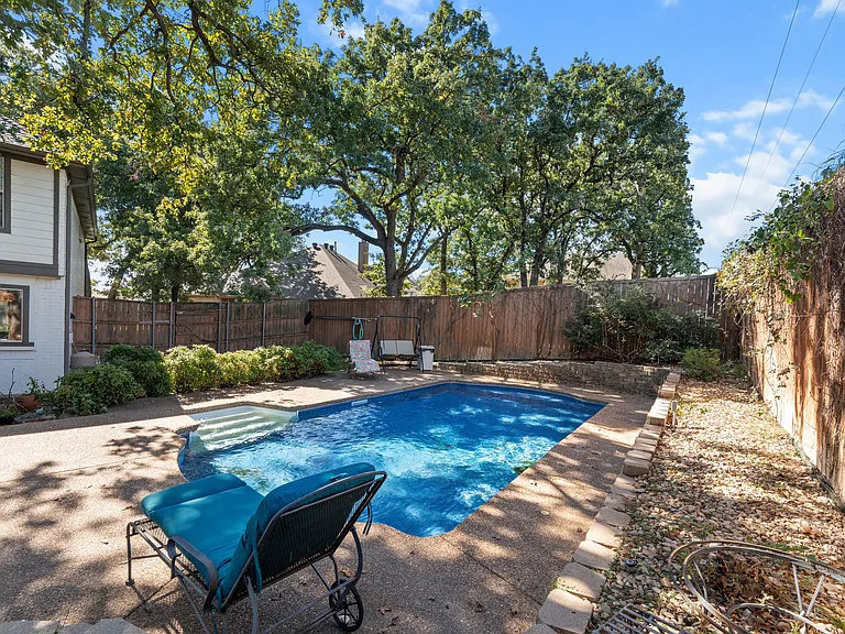 Refreshing saltwater pool perfect for cooling off and enjoying sunny Texas days.