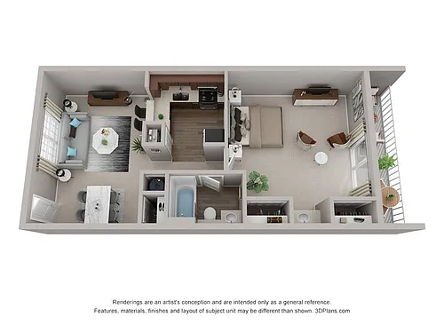 Floor plan 1 bed 1 bath Reno