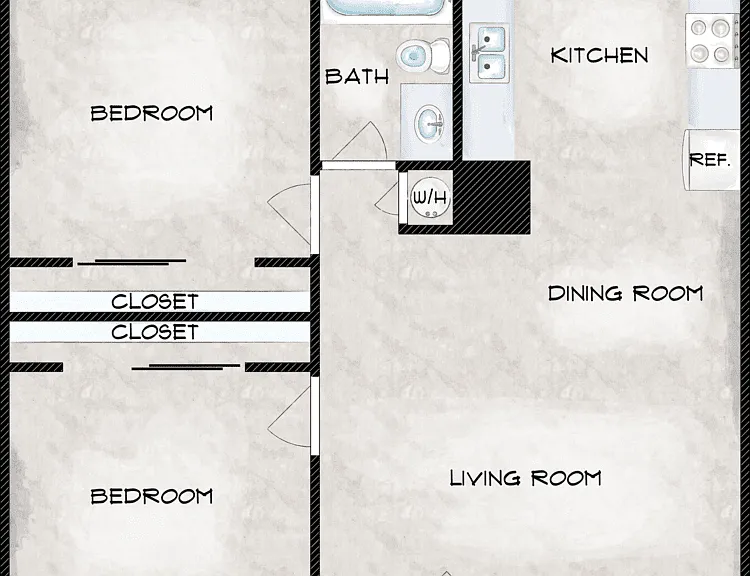 Two Bedroom A Floorplan Diagram