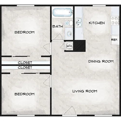 Floor plan Two Bedroom A