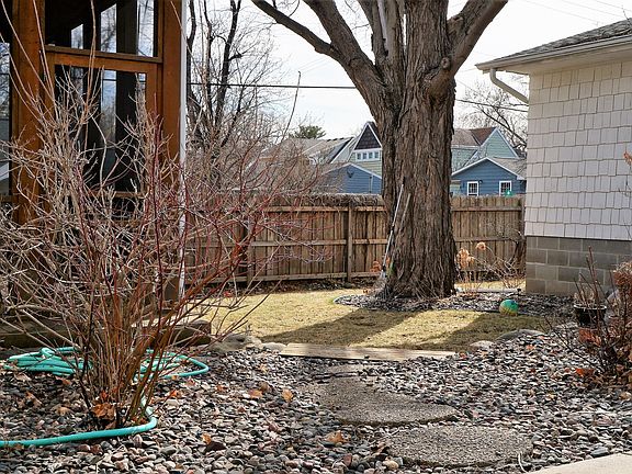 Backyard with perennial gardens