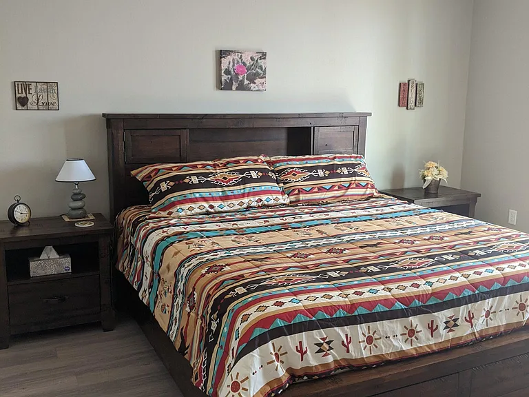 Master Bdrm with patio door