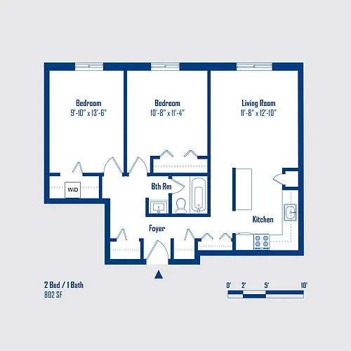 Floor plan Pennsylvania: 2 Bed 1 Bath