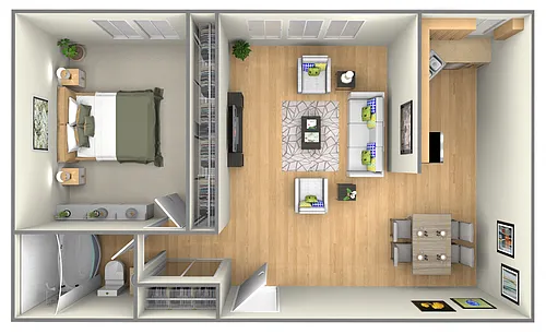 Floor plan Parc West 1 Bedroom RENOVATED