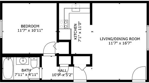 Floor plan 1 Bedroom