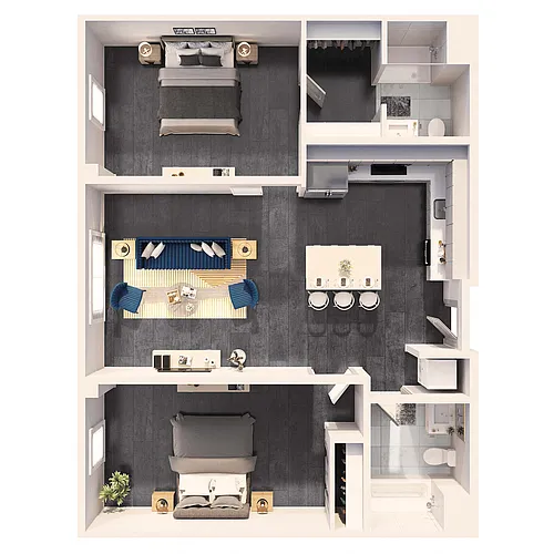 Floor plan 2 Bedroom Standard Workforce Housing