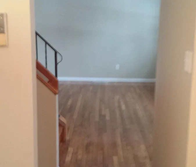 view from kitchen into living room