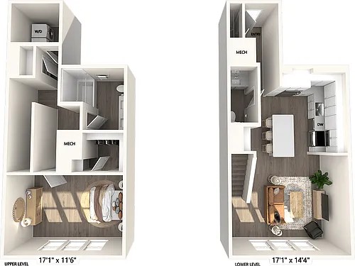 Floor plan A1T-1169sf-539