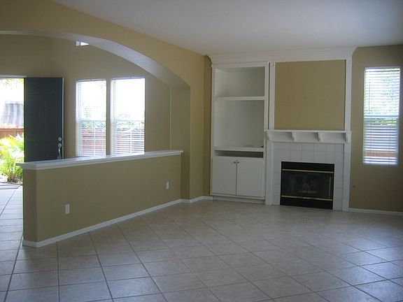 Includes fireplace and built-in media center.