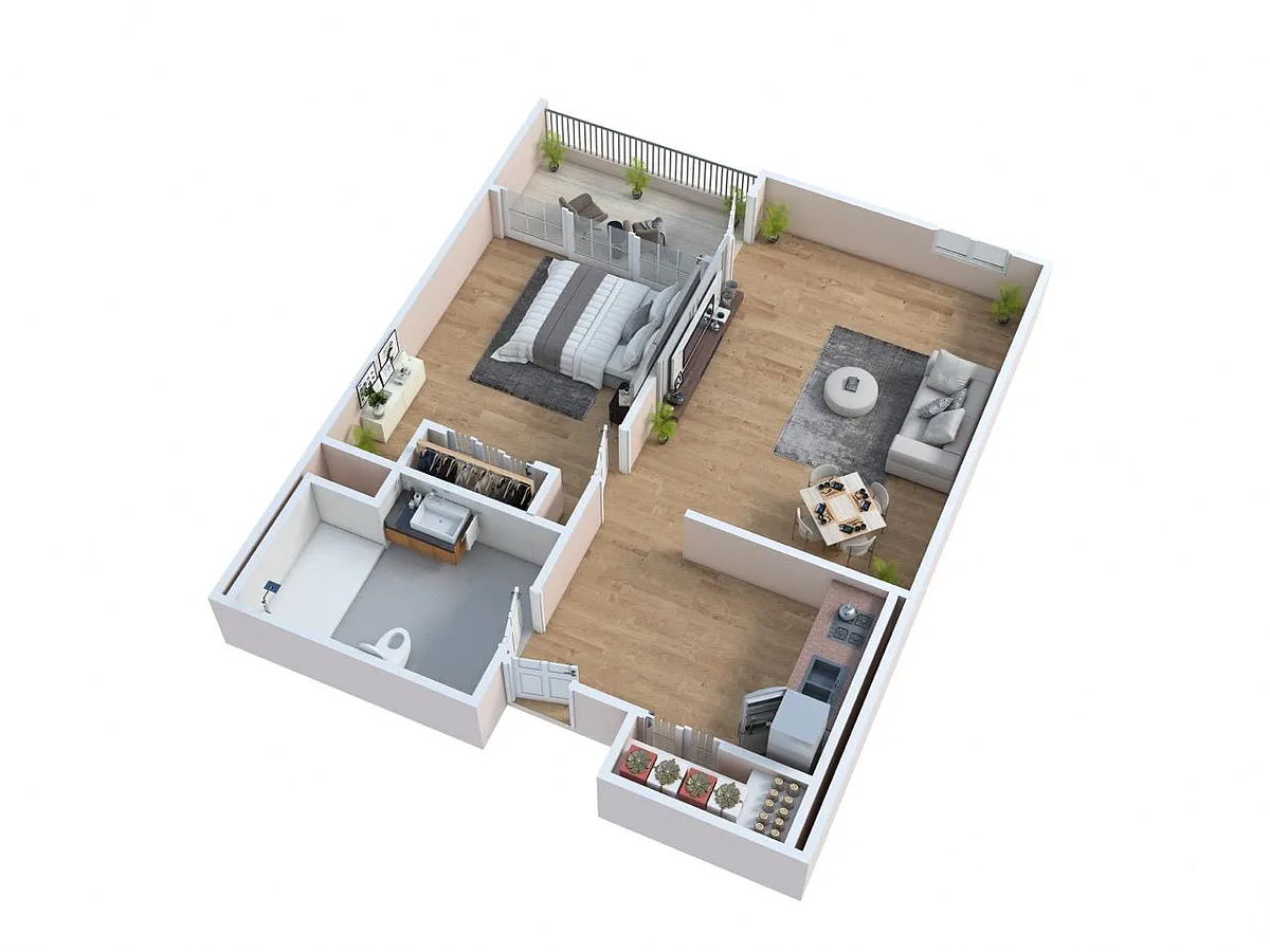Floor plan One Bedroom - Ivy