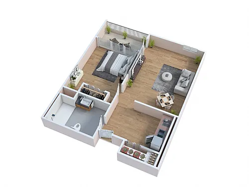 Floor plan One Bedroom - Ivy
