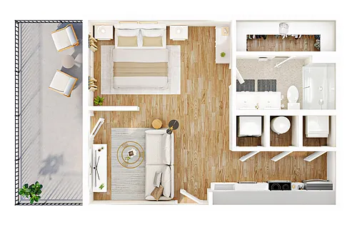 Floor plan 1B1B