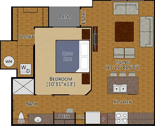 Floor plan 1x1 Floor 1