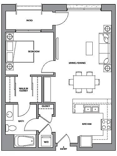 Floor plan 1K