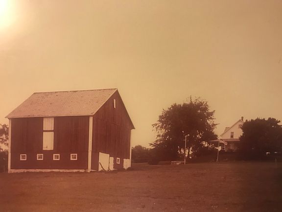 Horse barn and farm house