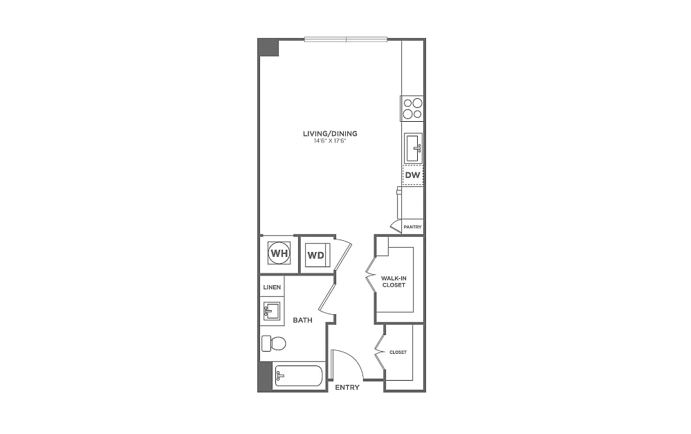 Floor plan Studio (475 SF)