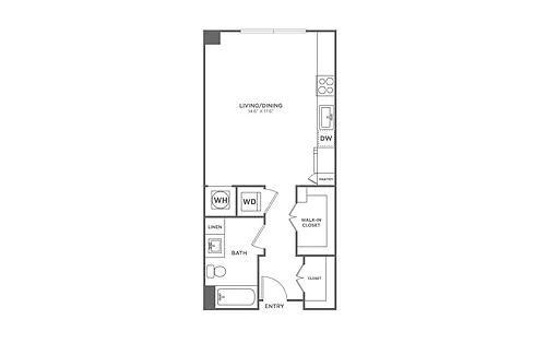Floor plan Studio (475 SF)