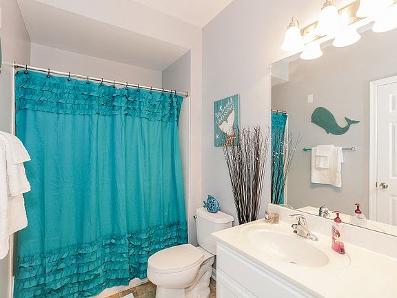 View of model and leasing office bathroom at Barrington Park