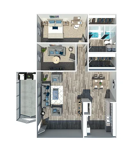 Floor plan 1x1 Large