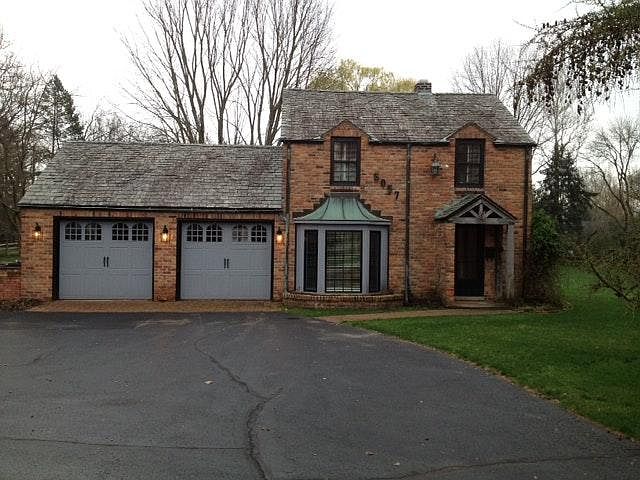 Front view of the carriage house