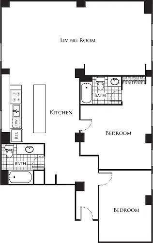 Floor plan Two Bedroom F1