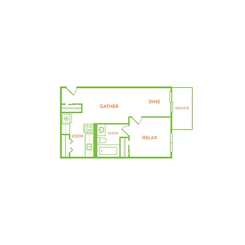 Floor plan JUNIOR ONE BEDROOM