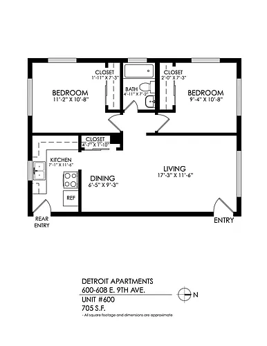 Floor plan 2 Bedroom, 2 bath