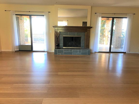 large living room with fireplace