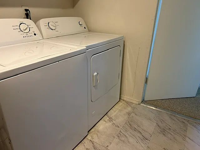 Full size washer and dryer included.