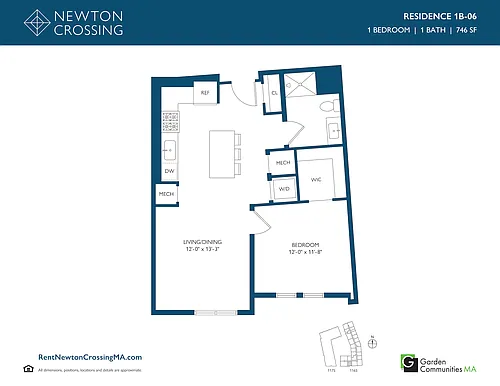 Floor plan One Bedroom Apartment 1B-06