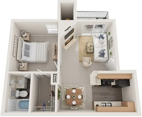 Floor plan 1x1A