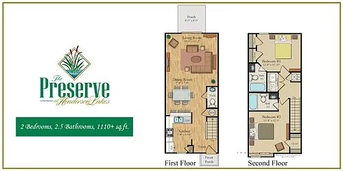 Floor plan 2 Bedroom Preserve