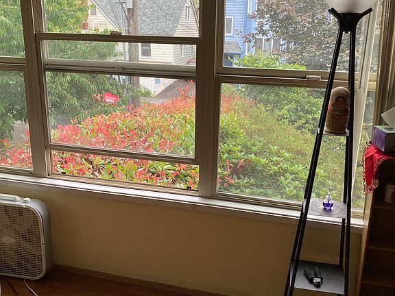 Up street window view