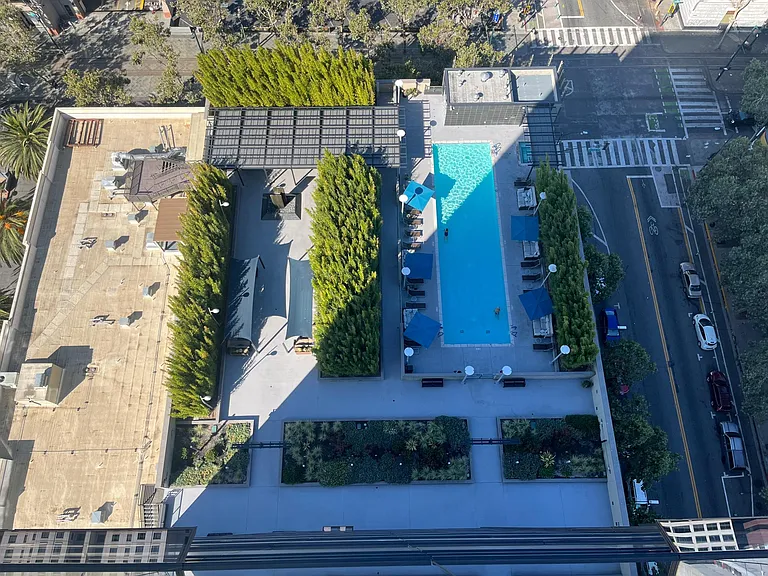 View of 5th Floor deck from 21st Floor Observation Terrace.