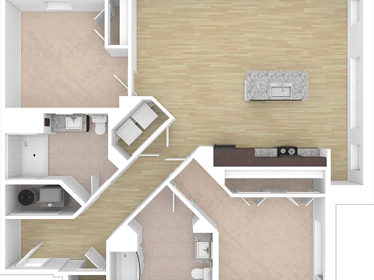 Basswood - 2 Bed, 2 Bath, 1162 sq. ft.