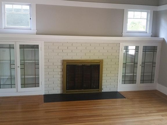 Living room fireplace and charming built-ins
