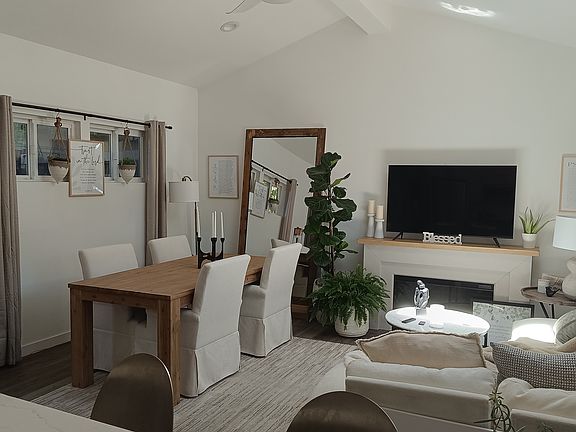 Living room with dining table