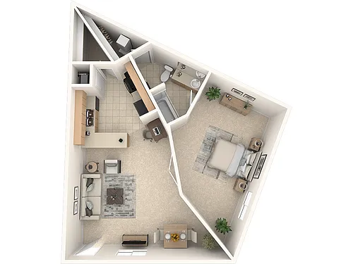 Floor plan 1 Bedroom - Phase II