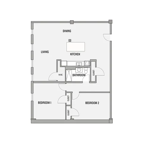 Floor plan Montgomery Unfurnished 2 Bed