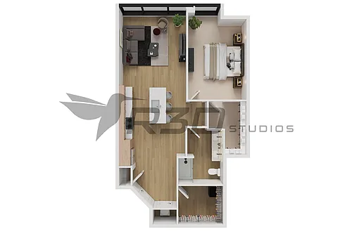 Floor plan 1 Bedroom Apartment