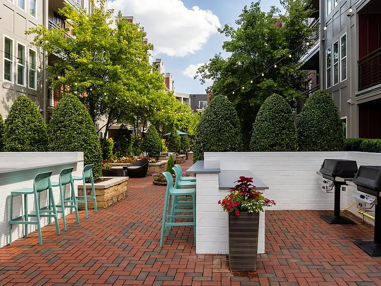 Courtyard with grill area