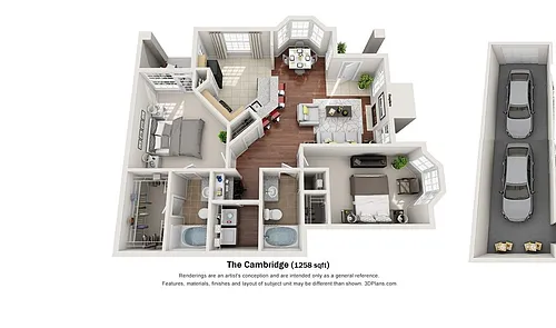 Floor plan Cambridge w/Garage