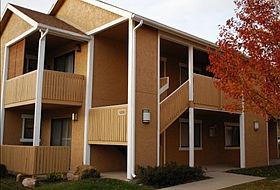 front of the complex