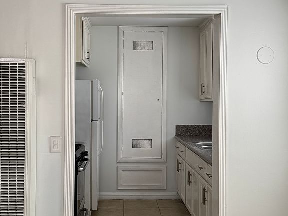 View of the kitchen from the living room.