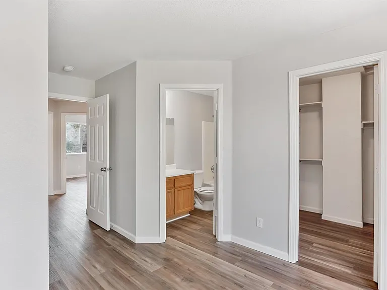 The view of the upstairs hallways from the stairs.