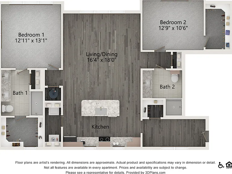 TH-B1 | 2 bed 2 bath | 1328 sq ft TH-B1 | 2 bed 2 bath | 1328 sq ft