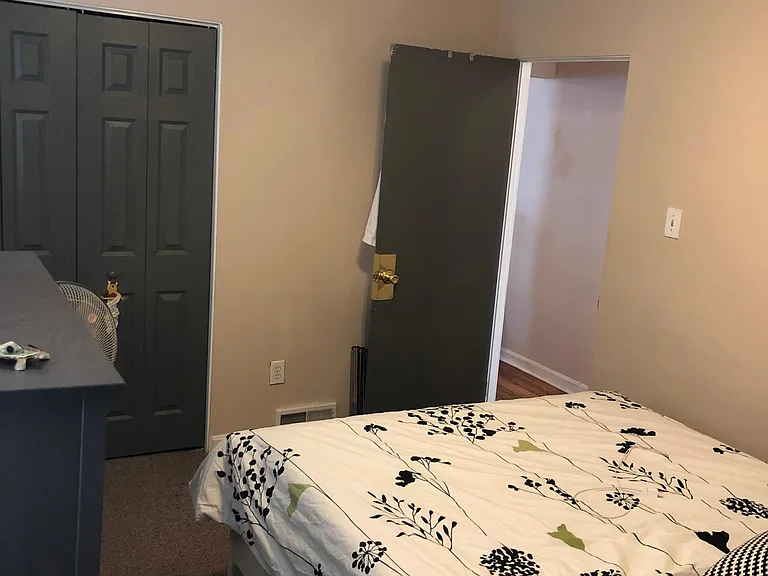 Bedroom closet and entry door